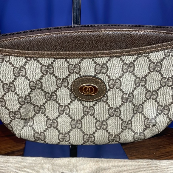 GUCCI GG Supreme Shoulder Bag PVC Beige and Brown with Dustbag - Picture 2 of 6